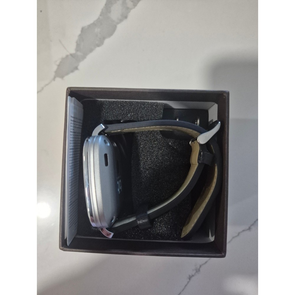 Beantech BIT S1 Smart Watch Black Leather Strap Silver Case Bluetooth i