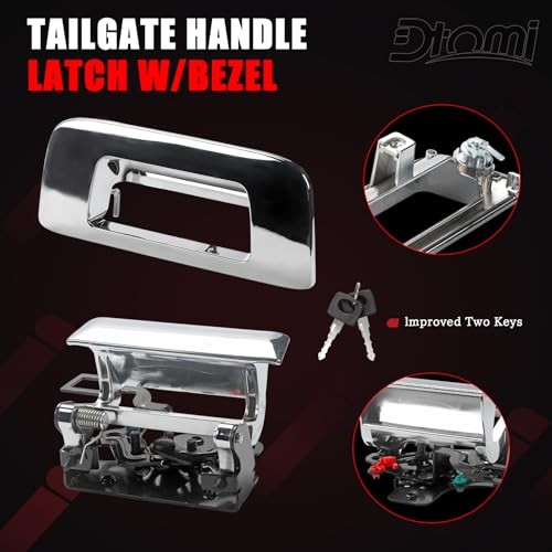 Tailgate Handle, Rear Locking Tailgate Latch Handle Compatible with GMC Black
