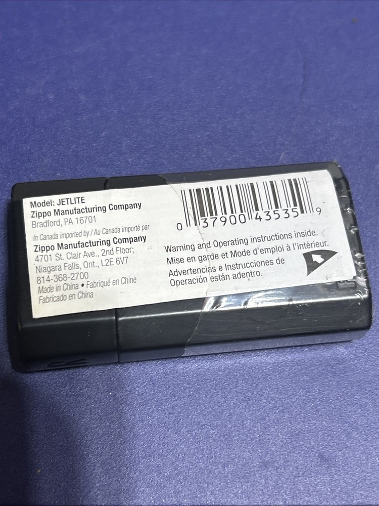 Zippo Ronson JetLite Black Skull Lighter NOS