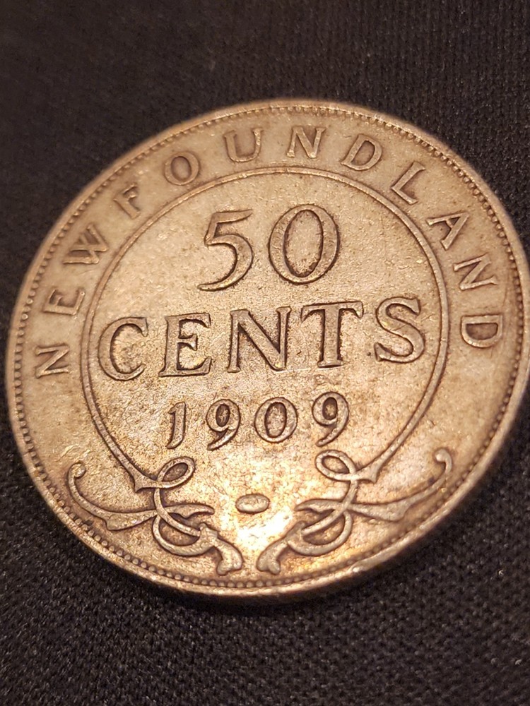 1909 Newfoundland 50 Cents Silver Coin