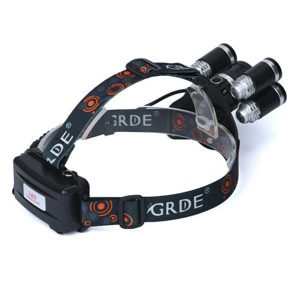 LED Headlamp 5 Head 18650 Headlight Flashlight Torch Light