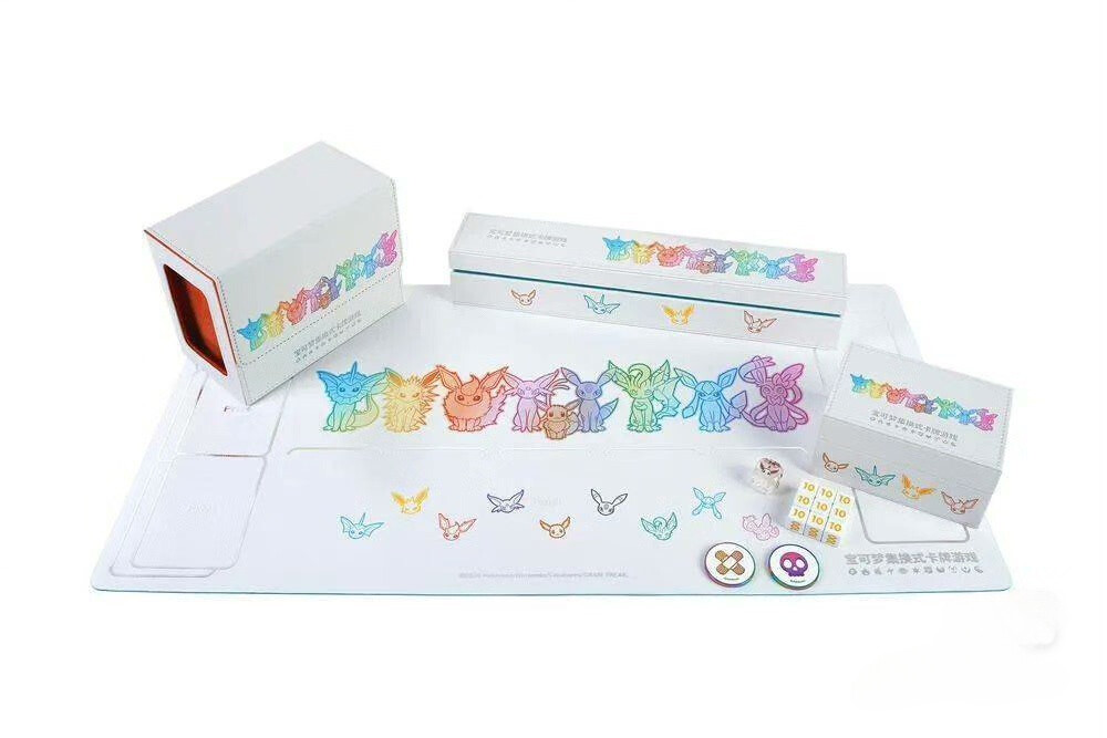 Pokemon S-Chinese EEVEE Playmat+Card deck box+Storage box+DIce+Damage Counters