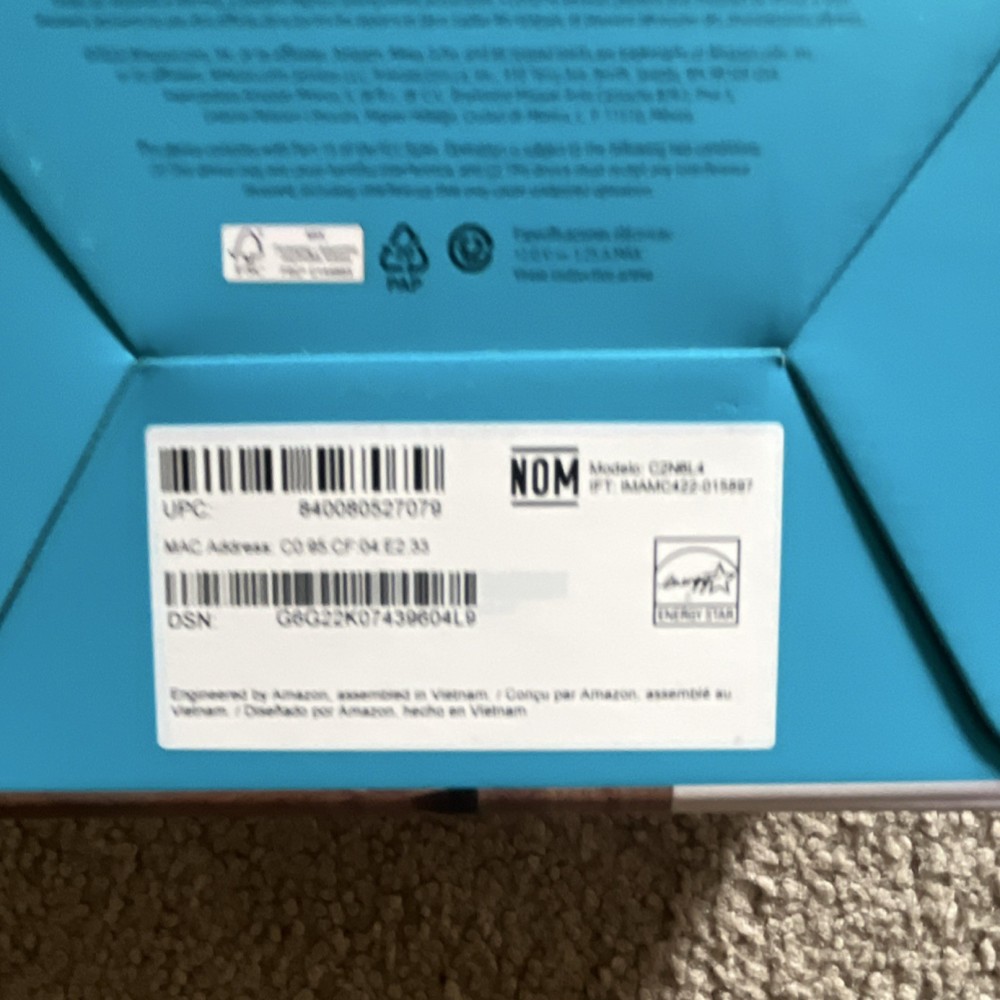Amazon Echo Dot Alexa Smart Speaker Blue Fabric, Bluetooth Wi-Fi, 3.5mm