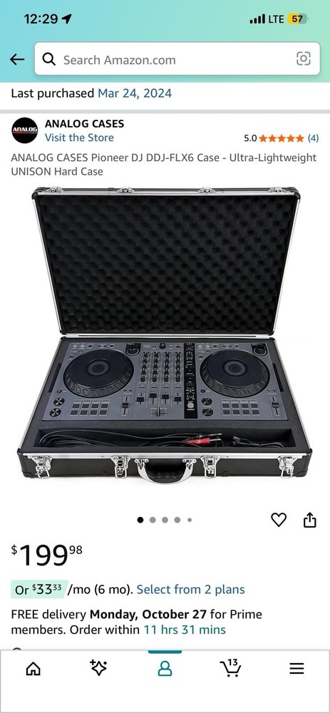 DDJ Flx6 GT 4 Granite + Flx6 Case Controller Bundle $800