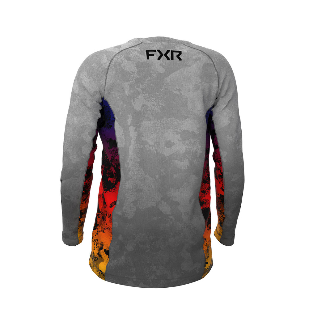 Open Box FXR Youth Attack UPF Long Sleeve 23-Grey Camo/Anodized Size Medium