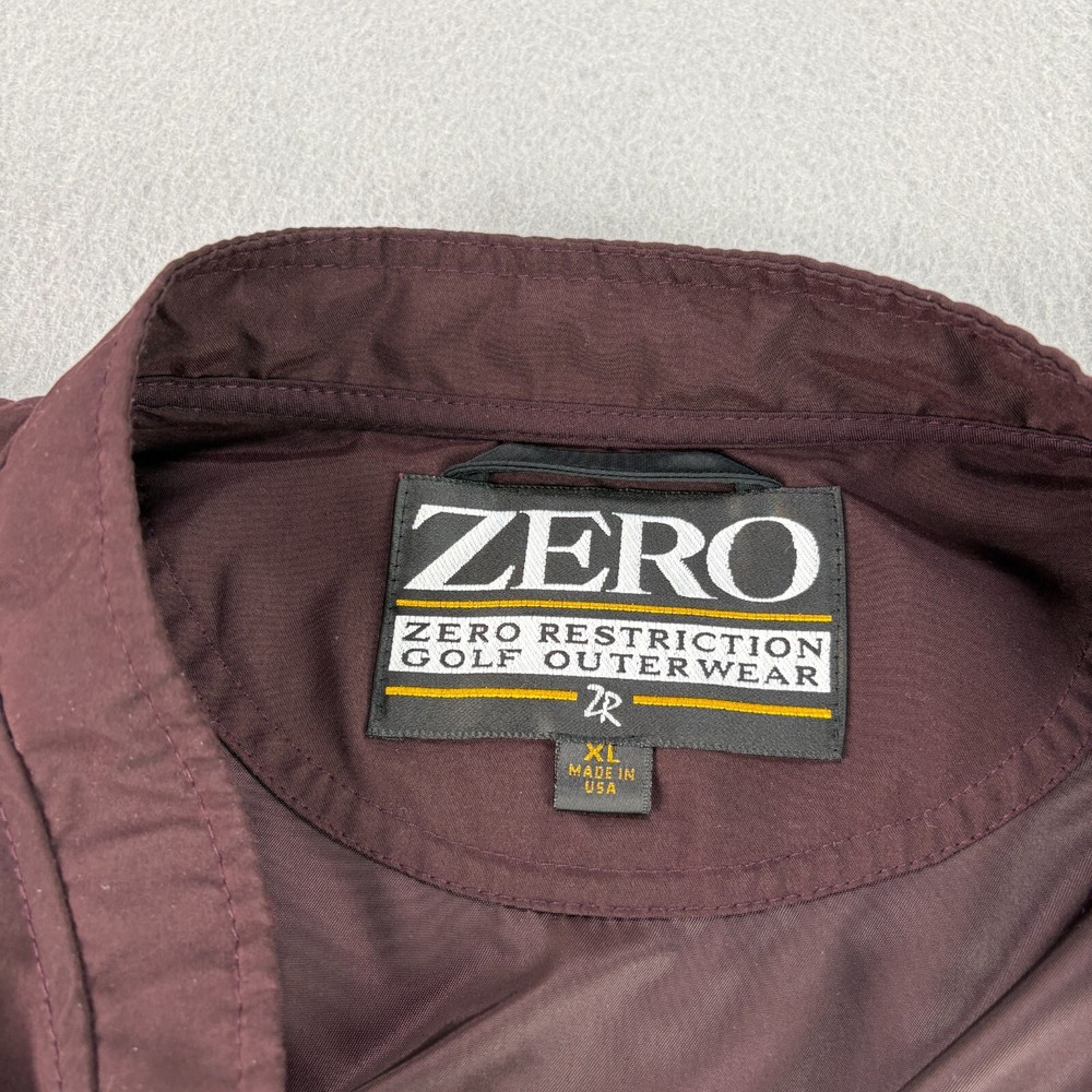 Vintage Zero Restriction Jacket Mens M Red Windbreaker Golf Pullover 1/4 Snap