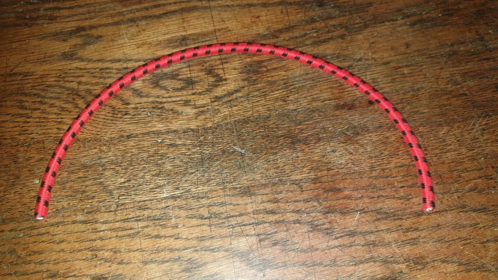 1920s Red/Black Cotton Braid Spark Plug HT Lead 50cm Copper Core