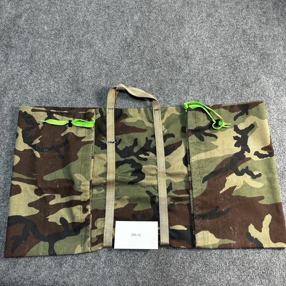 US Military Duffle Bag Green Camo Carry Strap Adjustable Ends