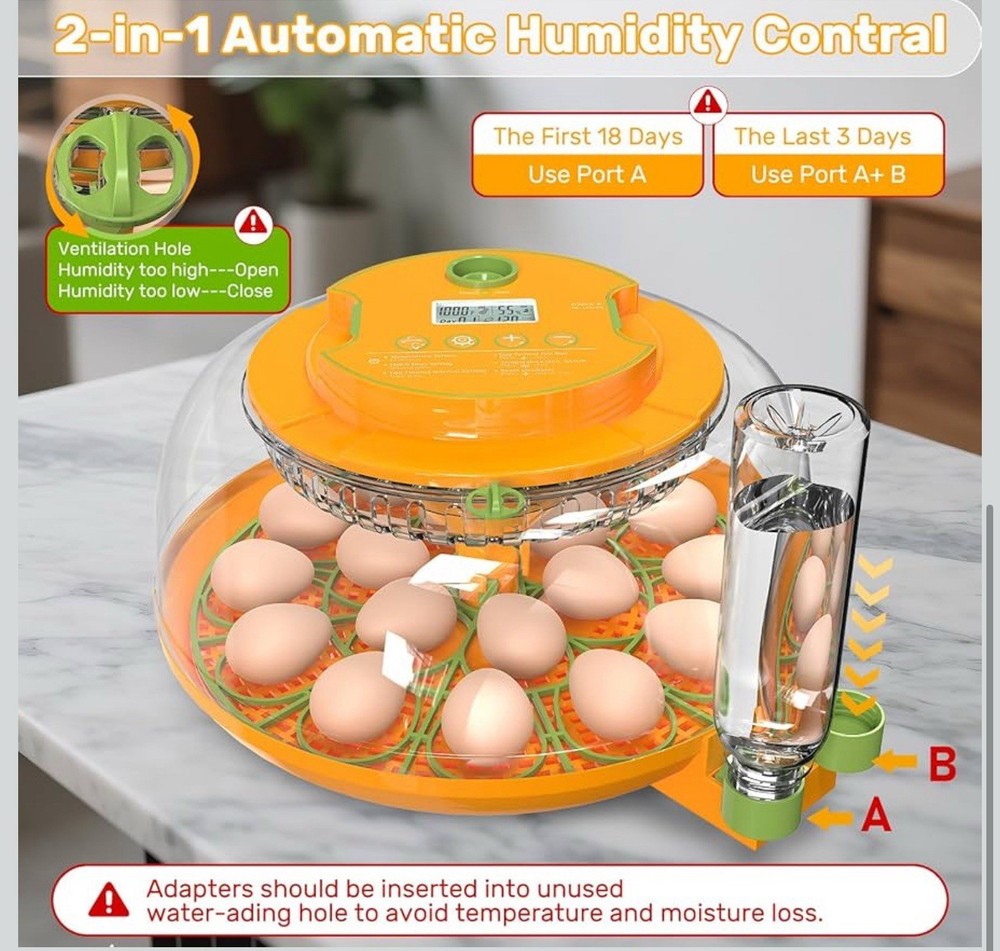18 Egg Incubators for Hatching Eggs, Automatic Turning And Humidity Control