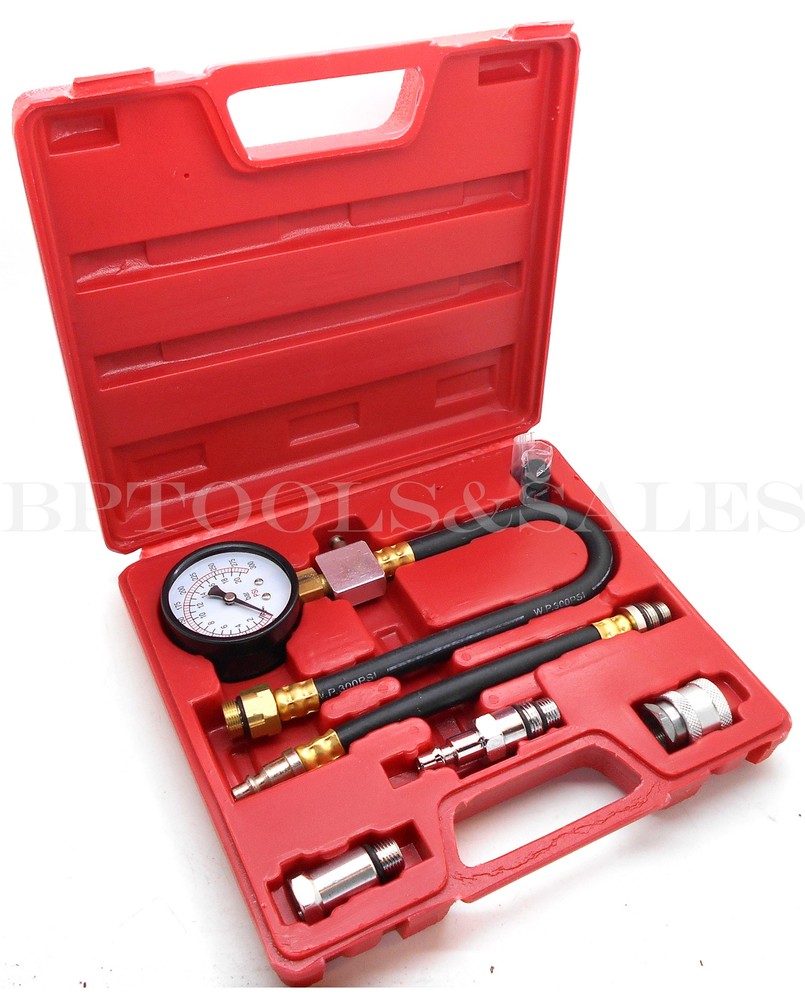 Automotive Compression Tester 2 Adapters 2-1/2" Diameter Gauge Gas Engine Tester