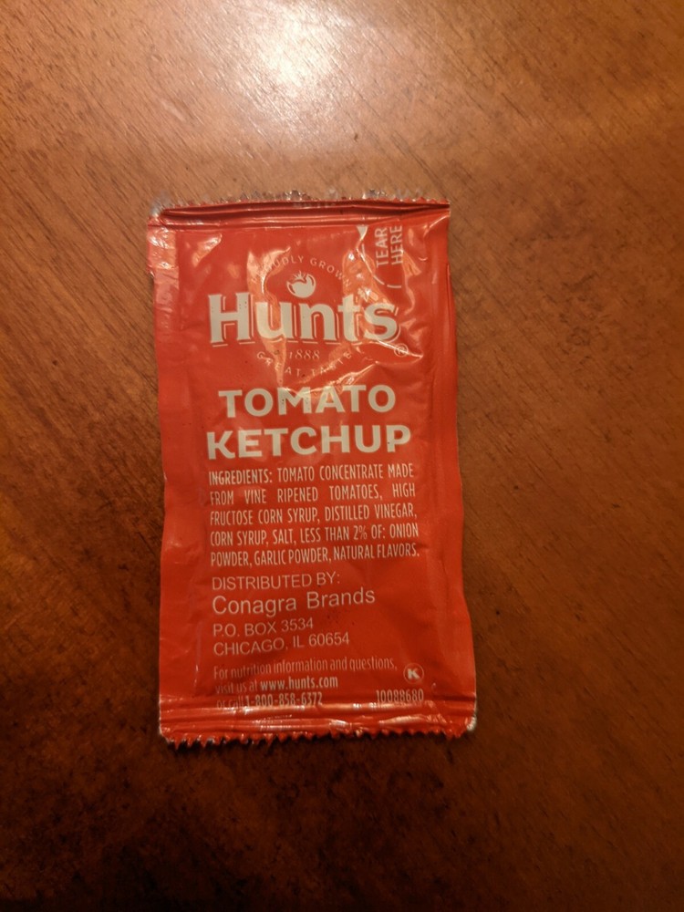 * RARE ERROR * Empty Sealed Hunts Ketchup Packet