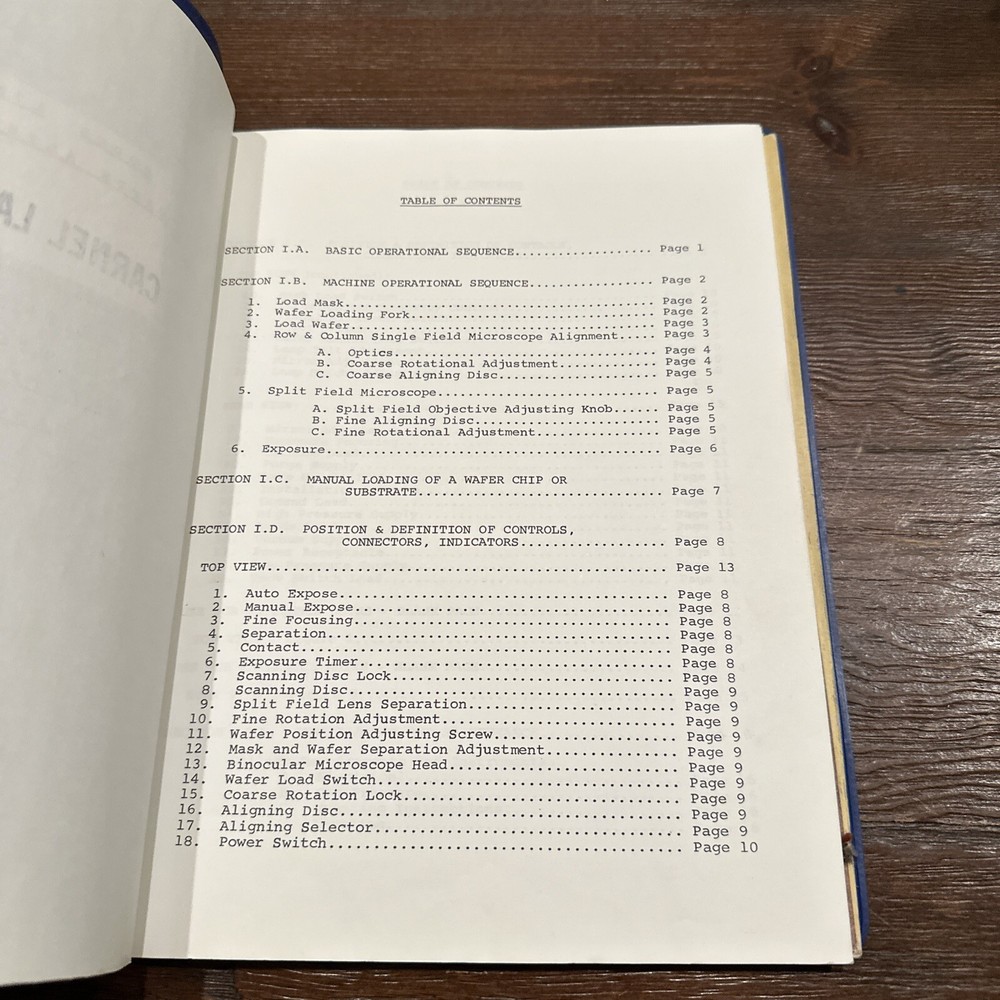 Kasper Model 17A Wafer Aligner Operating & Maintenance Manual