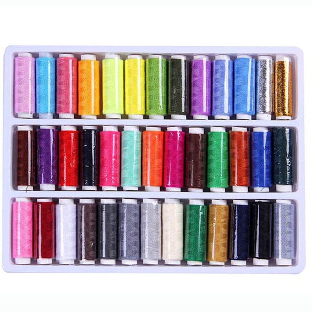 39Pcs Colored Sewing Thread Set Mixed Colors Polyester Spool Sewing Thread