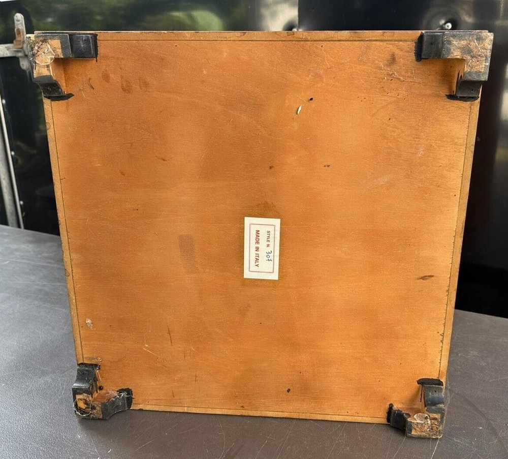 Vintage Italian MCM Burl Walnut Cube Chest
