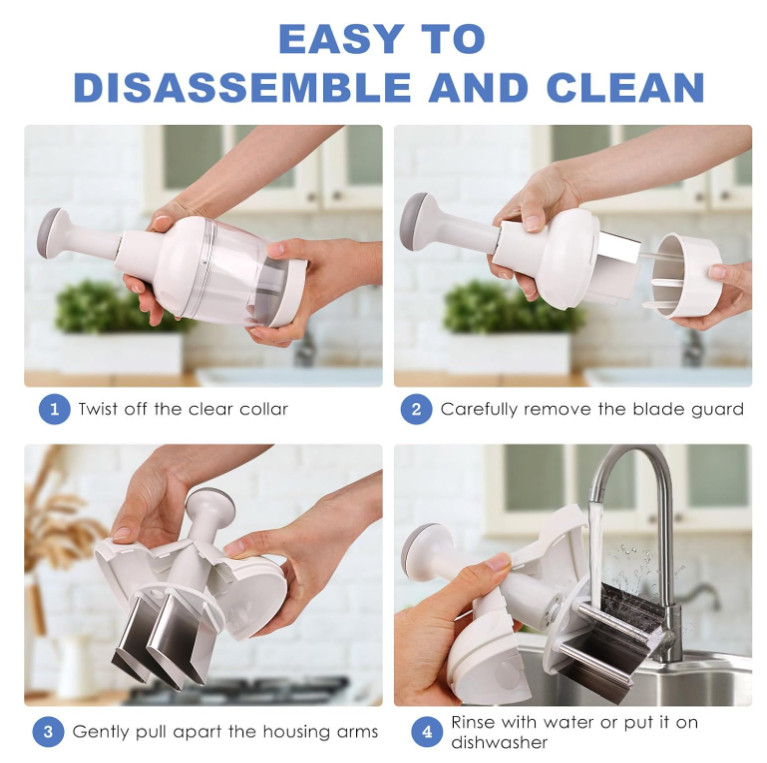 Pampered Chef Push Function Food Chopper - White