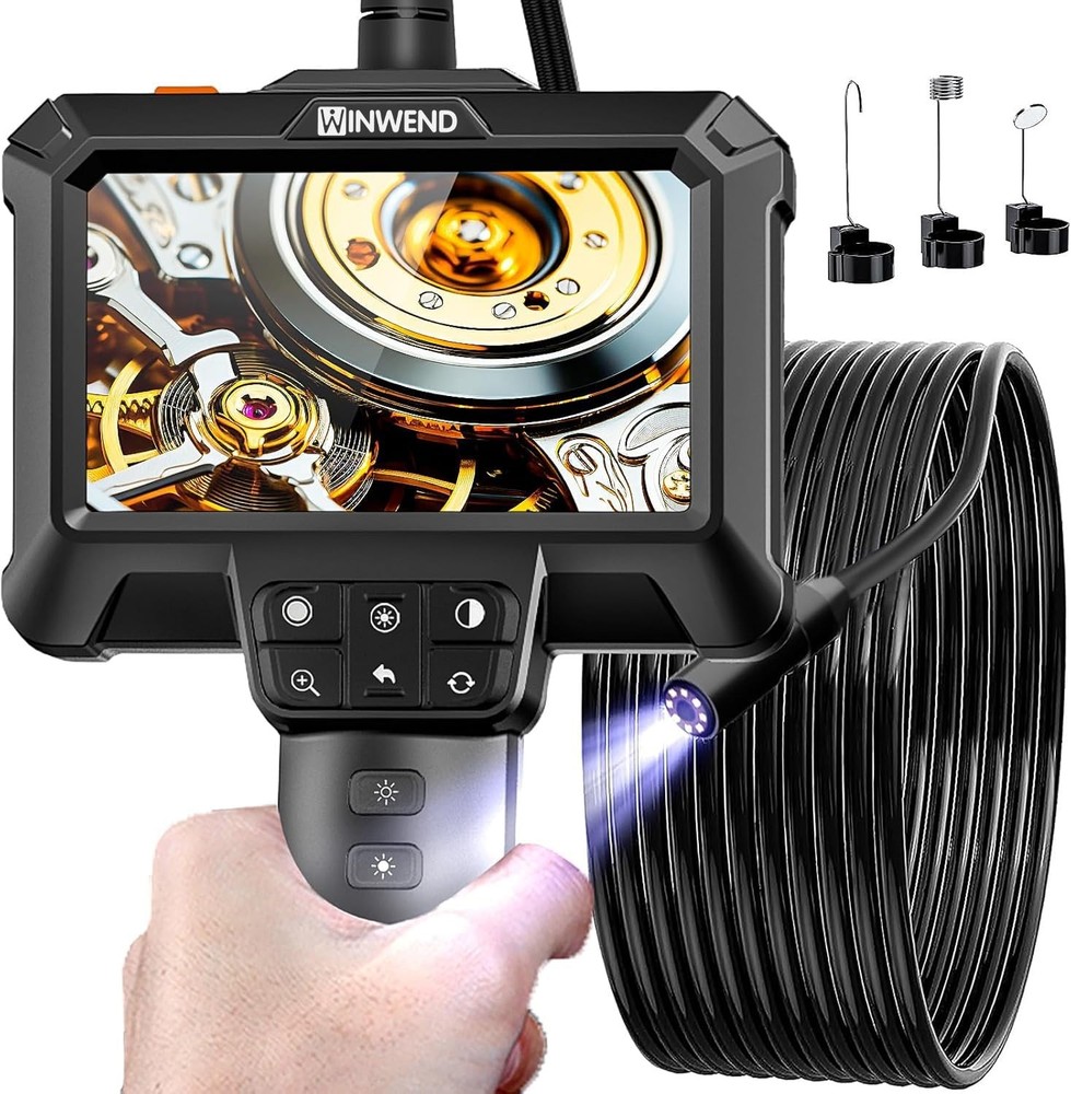 Endoscope Camera with Light - IP67 Waterproof Borescope Camera with 8 Adjusta...