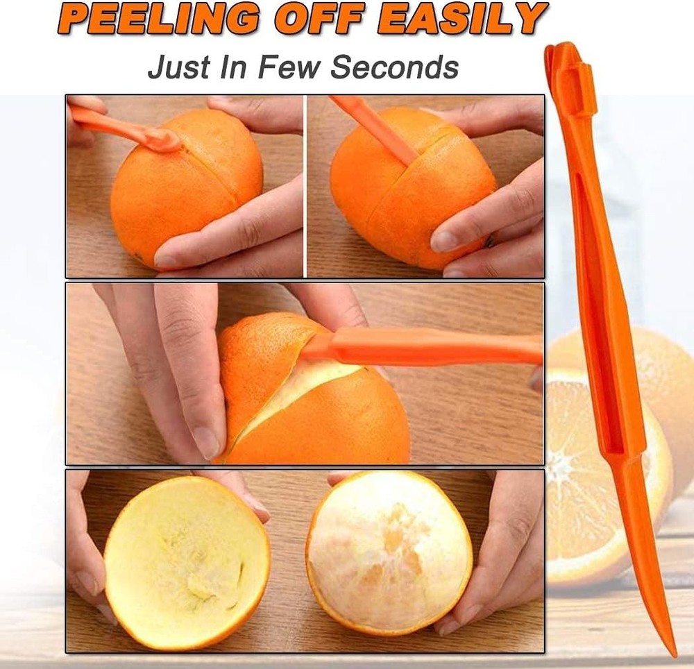 Effortless Citrus Peeling - Modern 2-Pack Orange Peeler Tools for Every Kitchen