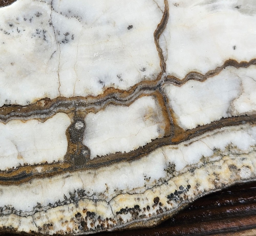 Banded Silver Lace Onyx Lapidary Slab 122 Grams