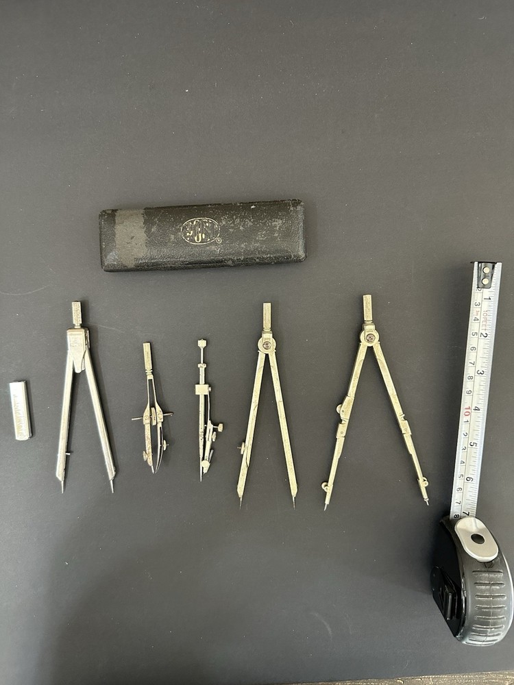 VTG Compass Drafting Tools Technical Drawing Engineering Germany Post Lot Of 5