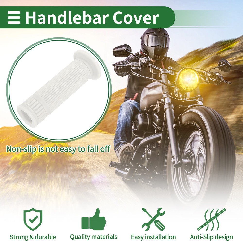 7/8" 22mm Motorcycle Handlebar Cover TPU White
