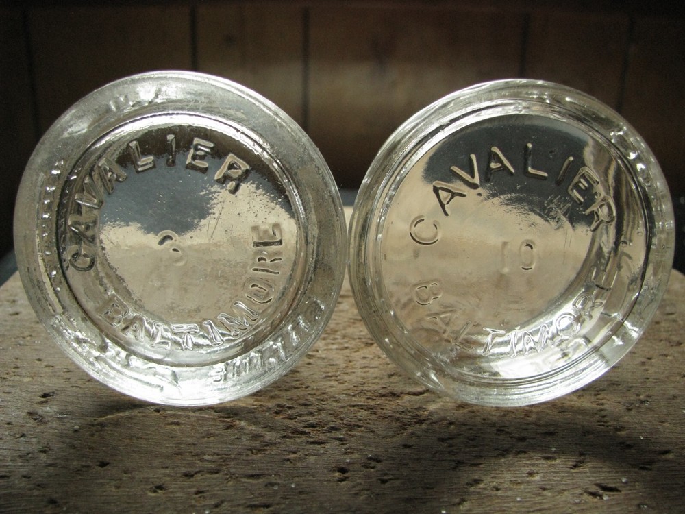 (2) 1940s-1950s est., BOOT CREME by CAVALIER Jars, Baltimore, MD