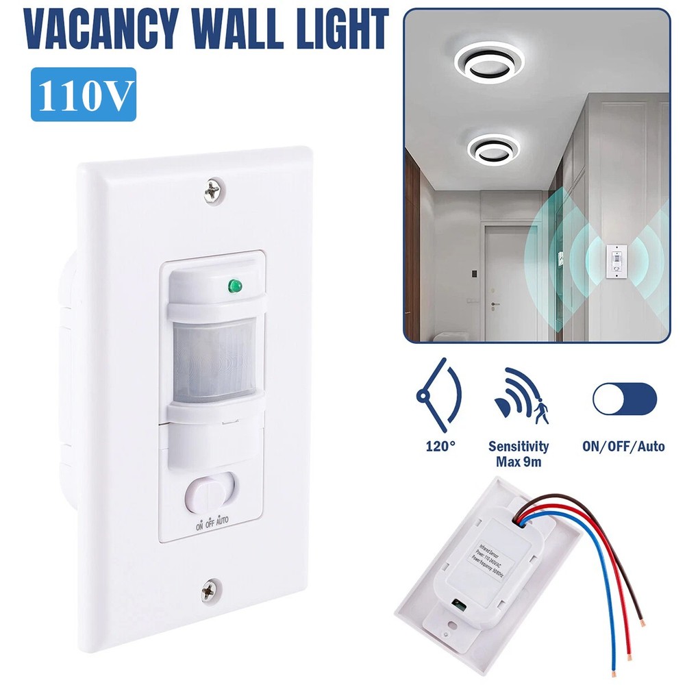 2PCS Automatic PIR Occupancy Motion Sensor Light Switch Auto On/Off Infrared USA