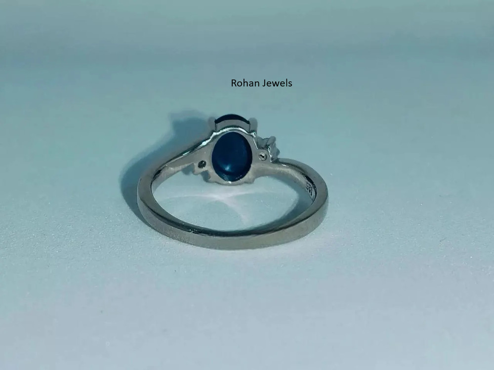 Blue Lindy Star Ring 925 Sterling Silver Lab Created Handmade Silver Ring