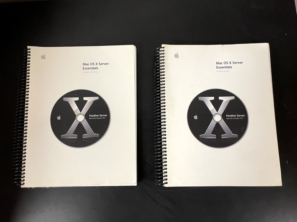 Vintage Apple Computer OS X Server  Essentials Student Training Spiral Notebooks