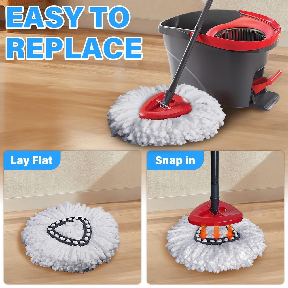 6 Pack Mop Heads Replacements for O-Cedar, Mop Replace Head Refills, Easywrin...