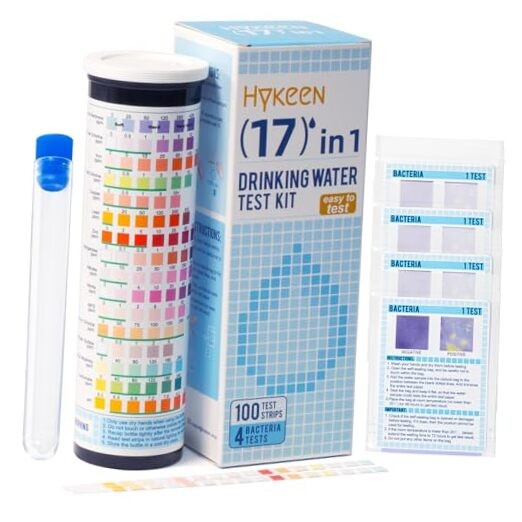Water Testing Kits for Drinking Water, 100 Strips + 4 Bacteria Tests, 17 in 1