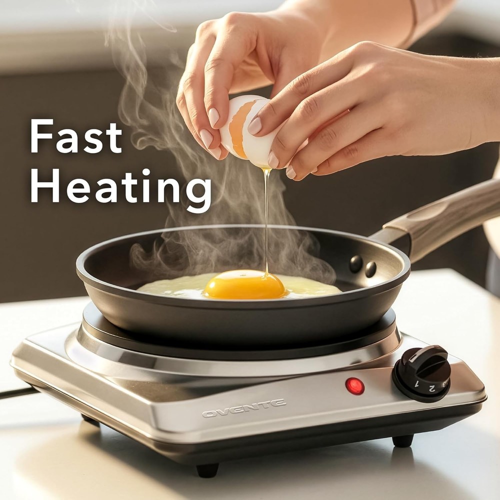 Versatile Electric Cooktop 1000W with Adjustable Temperature & Safety Features