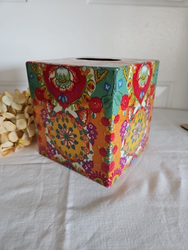 Flower Power Tissue Box Cover Groovy