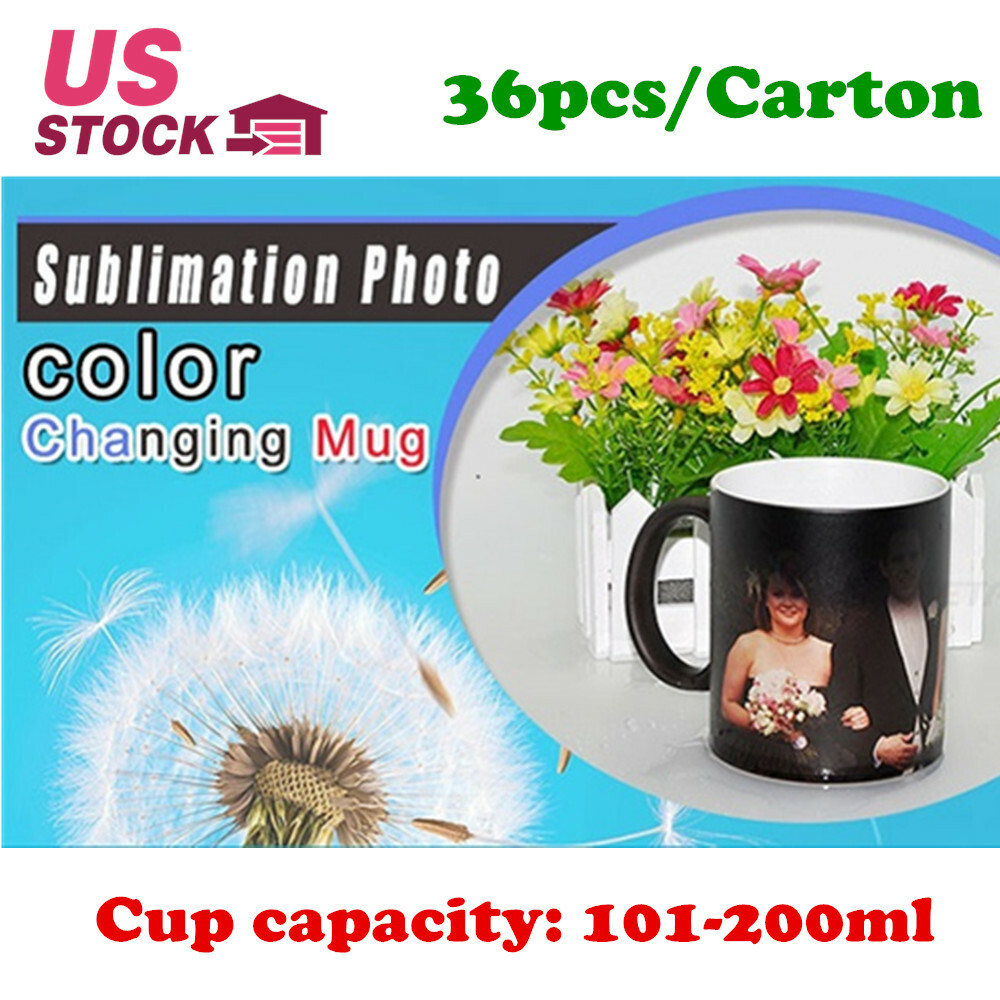 AAA 36pcs 11OZ Blank Sublimation Color Changing Mugs Black Glossy Magic Cup