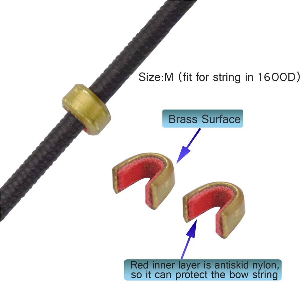 6X Archery String Nocking Points Brass Buckle Clips Nock Bow String Protector US