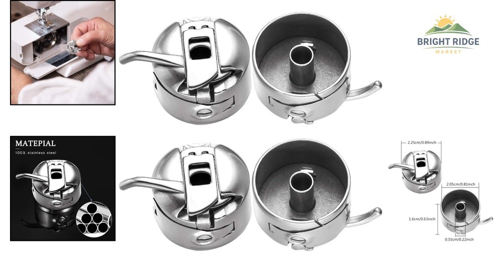 Replacement Bobbin Cases for Front-Loading Sewing Machines - Stainless Steel