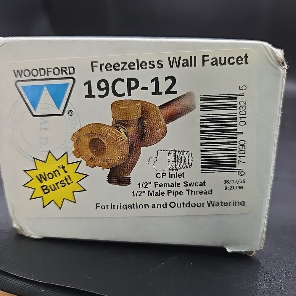 Woodford  19CP-12 Freezeless Wall Faucet Frost Proof Model 19 Anti-Siphon NEW