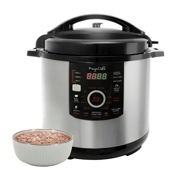 Megachef 8-Quart Digital Pressure Cooker – Steel, Black & Silver,Multi-Function