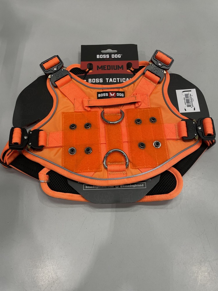 Boss Dog Harness With Boss Clips, Hunter Orange Medium