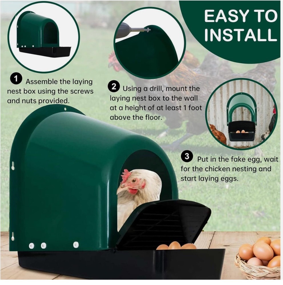 5 Pack Nesting Boxes Chicken Coop Chicken Nesting Box Laying Eggs Roll Away