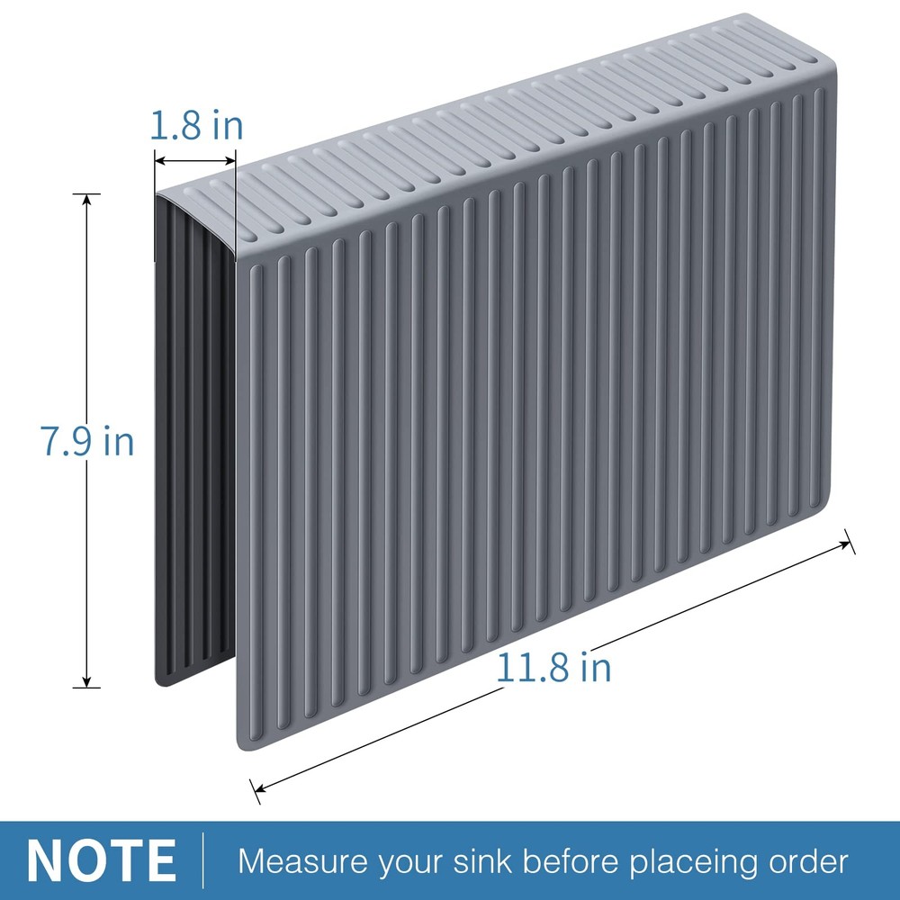 Silicone Sink Mat Divider Grey Kitchen Protector Non Slip Large Size