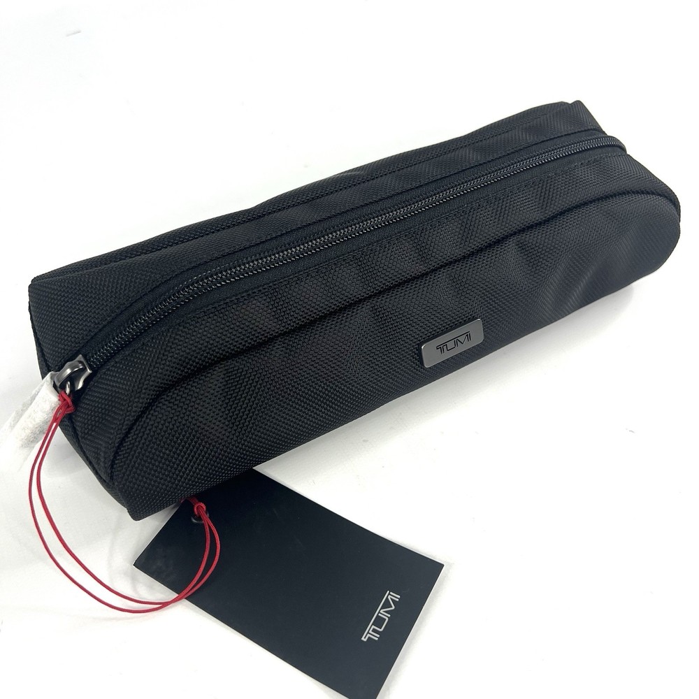 TUMI Accent Accessory Cord Pouch Black with Gunmetal Hardware