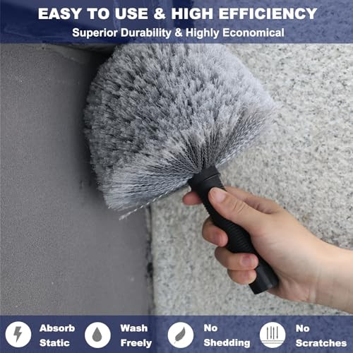 Cobweb Duster Head Brush - High Efficiency Twist-On Spider Web Brush for