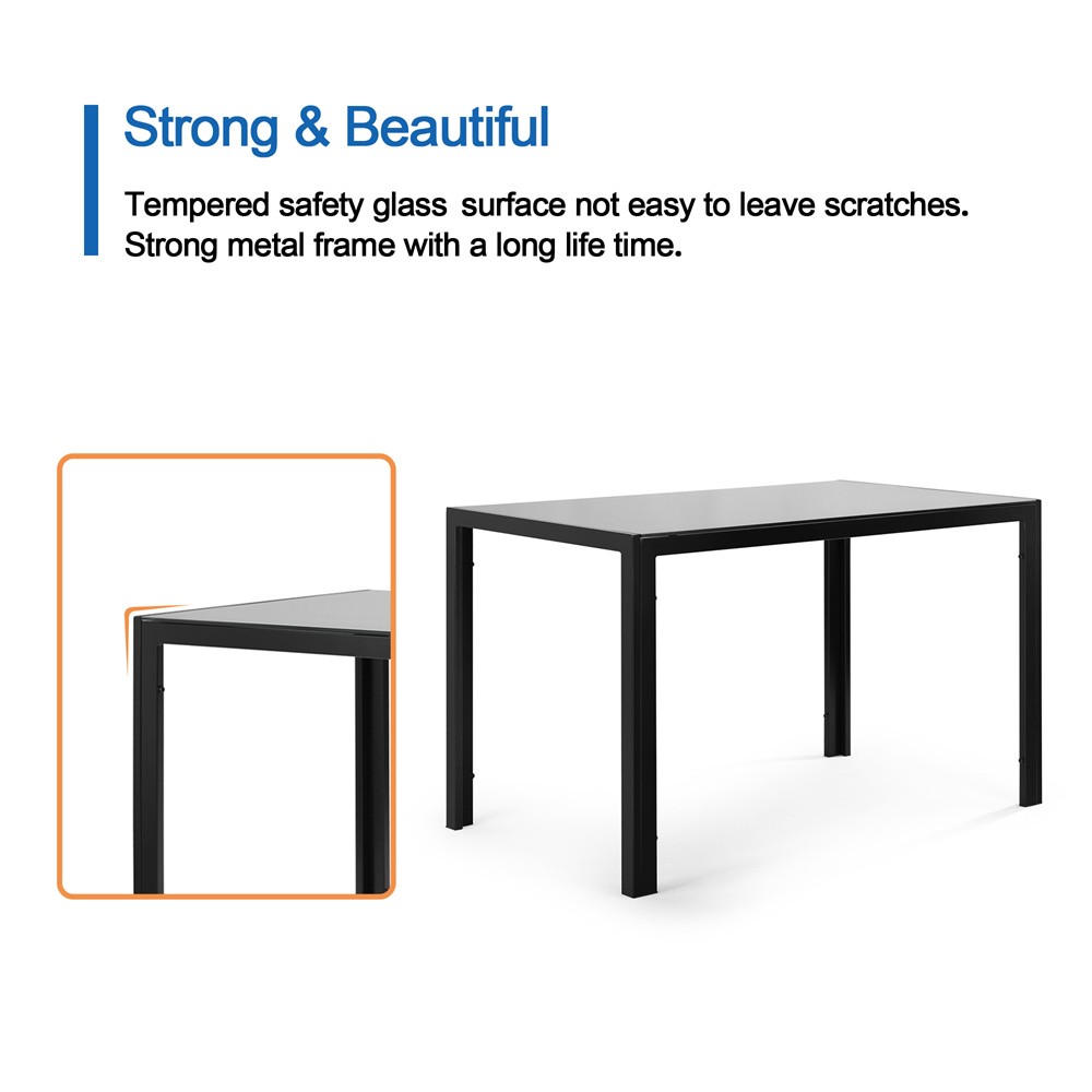 5 Pieces Dining Table Set for 4,Modern Kitchen Room Black Dining Table Chairs