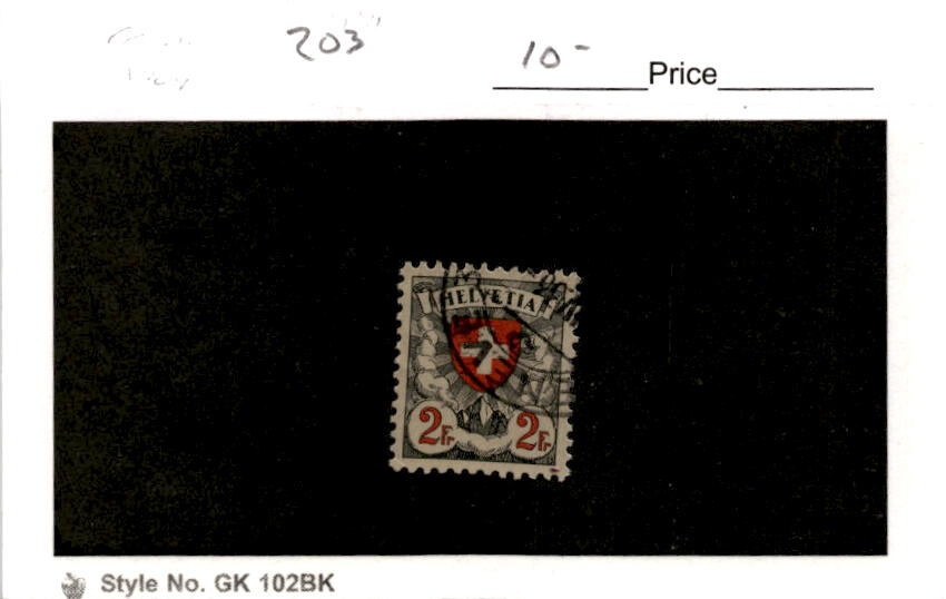 Switzerland, Postage Stamp, #203 Used, 1924 Shield Cross (AL)