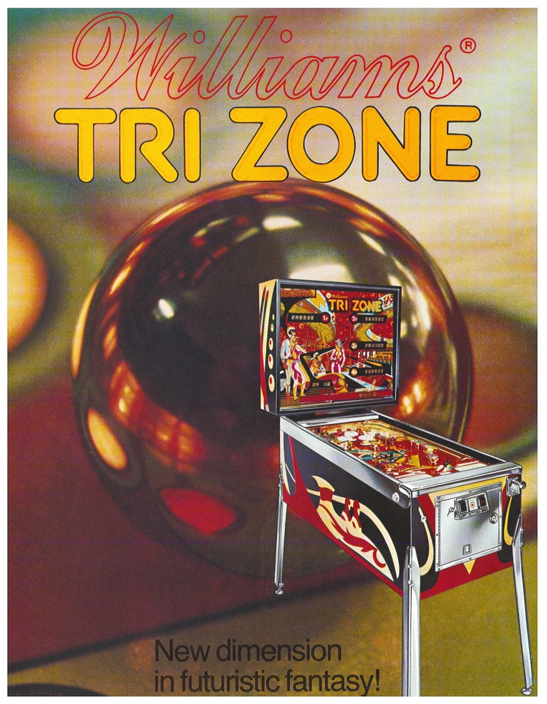 Tri Zone Williams Pinball Flyer / Brochure/ Ad Mint /