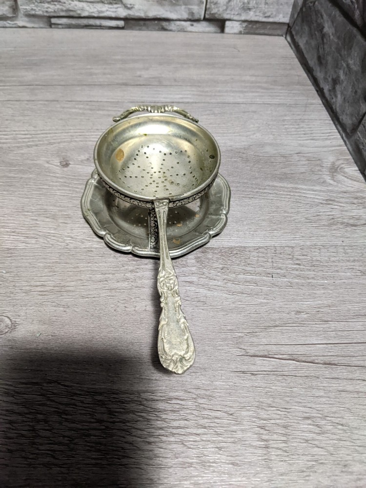 Vintage JDB Silverplate Tea Strainer Ornate Silver Plate Tea Set Accessory