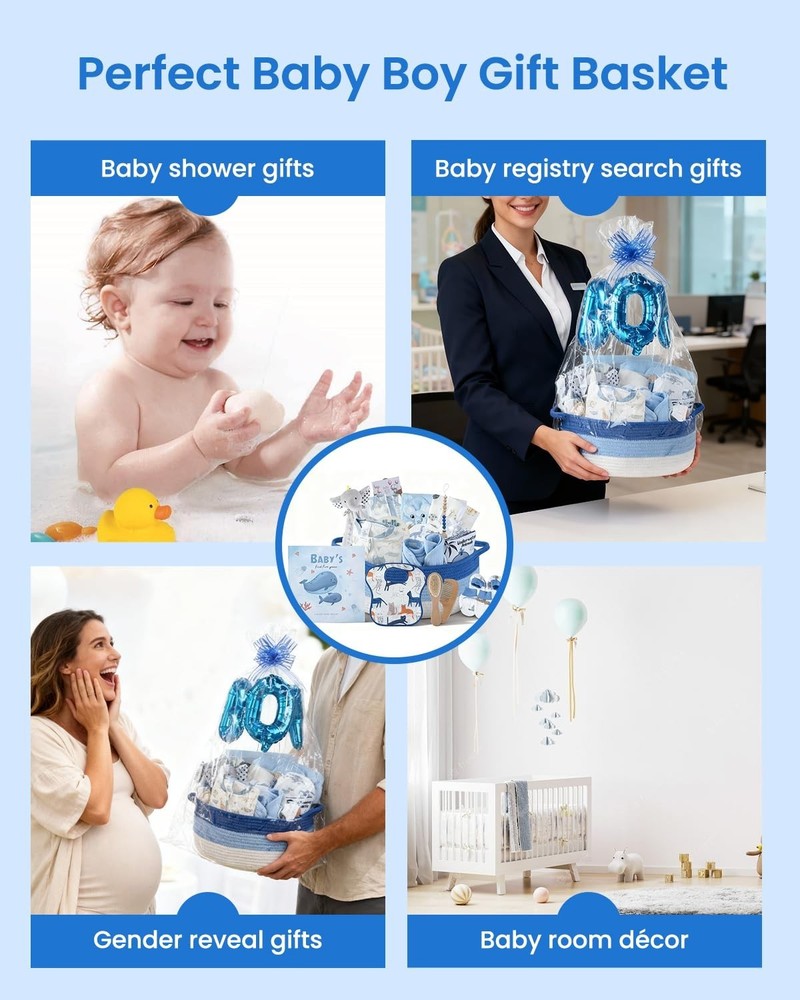 25-Pcs Luxury Baby Gift Basket Set