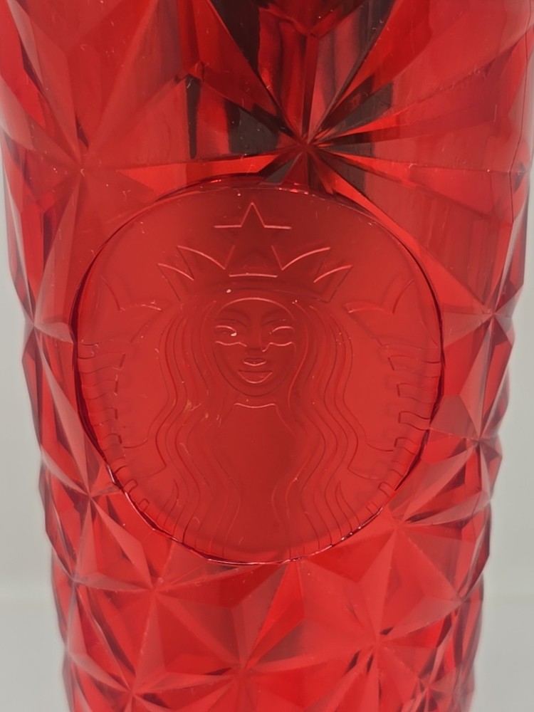 Starbucks Red Thermo Hot Cold Plastic 24oz Cup U296