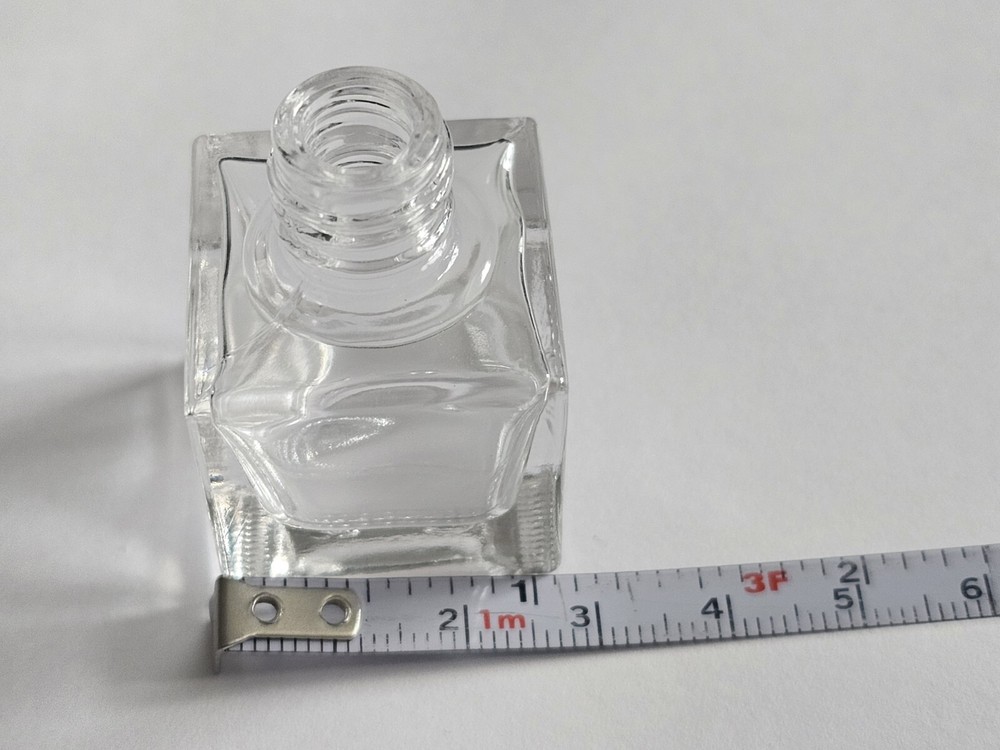Glass Cube x3 Empty Small Perfume Potion Holder Jar With Hanging Tie Lace String