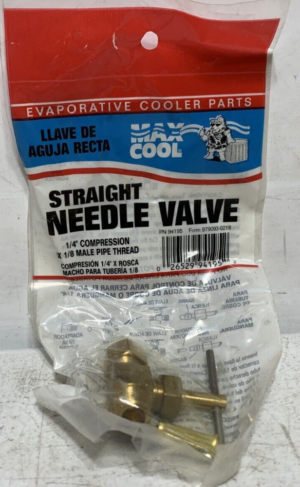 Dial 94195 Max Cool Straight Needle Valve 1/4" Compression